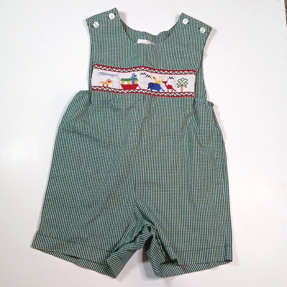 Vintage Kids Romper Embroidered Animal Pattern Size 24 month